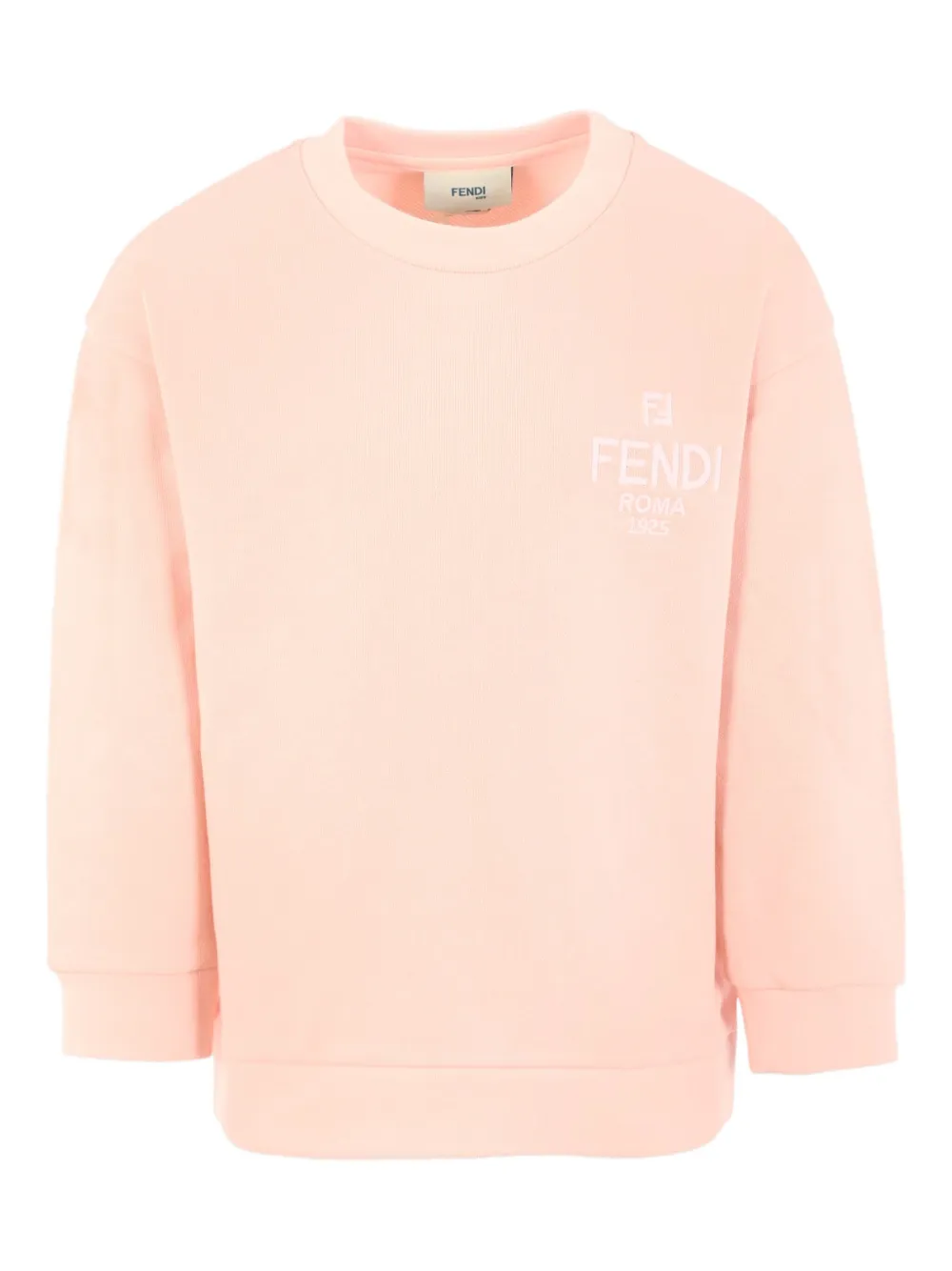 Fendi Kids logo-embroidered cotton sweatshirt | Pink | Image 1
