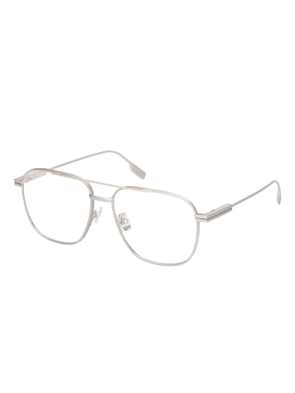 Zegna lunettes de vue rectangulaires à double pont | argent | Image 1