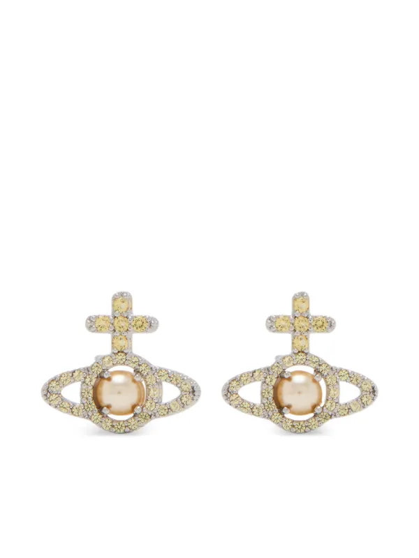 Vivienne Westwood Olympia Pearl Earrings Brown FARFETCH IE