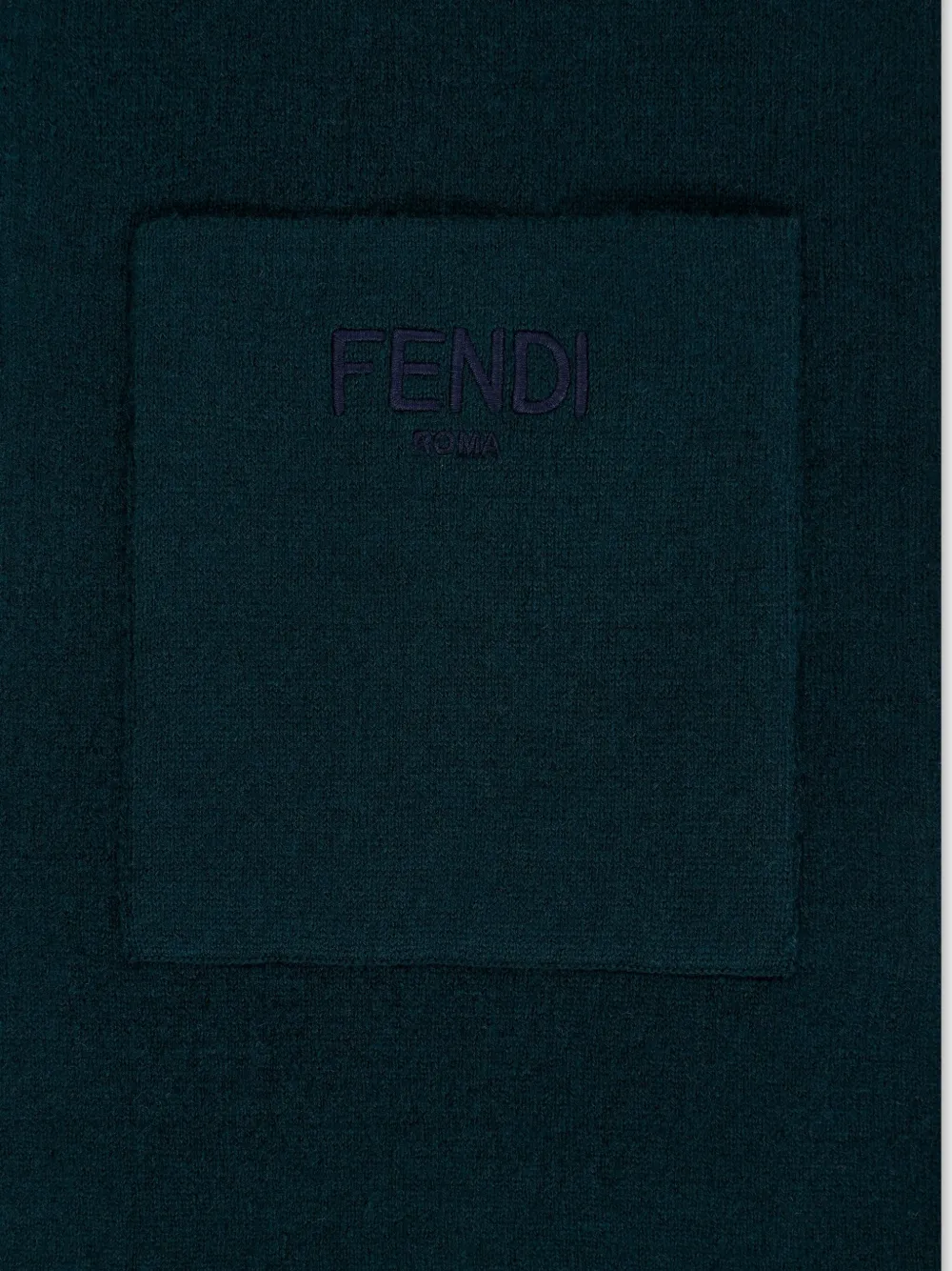 Fendi Kids Sjaal met opgestikte zak en FF-patroon Groen