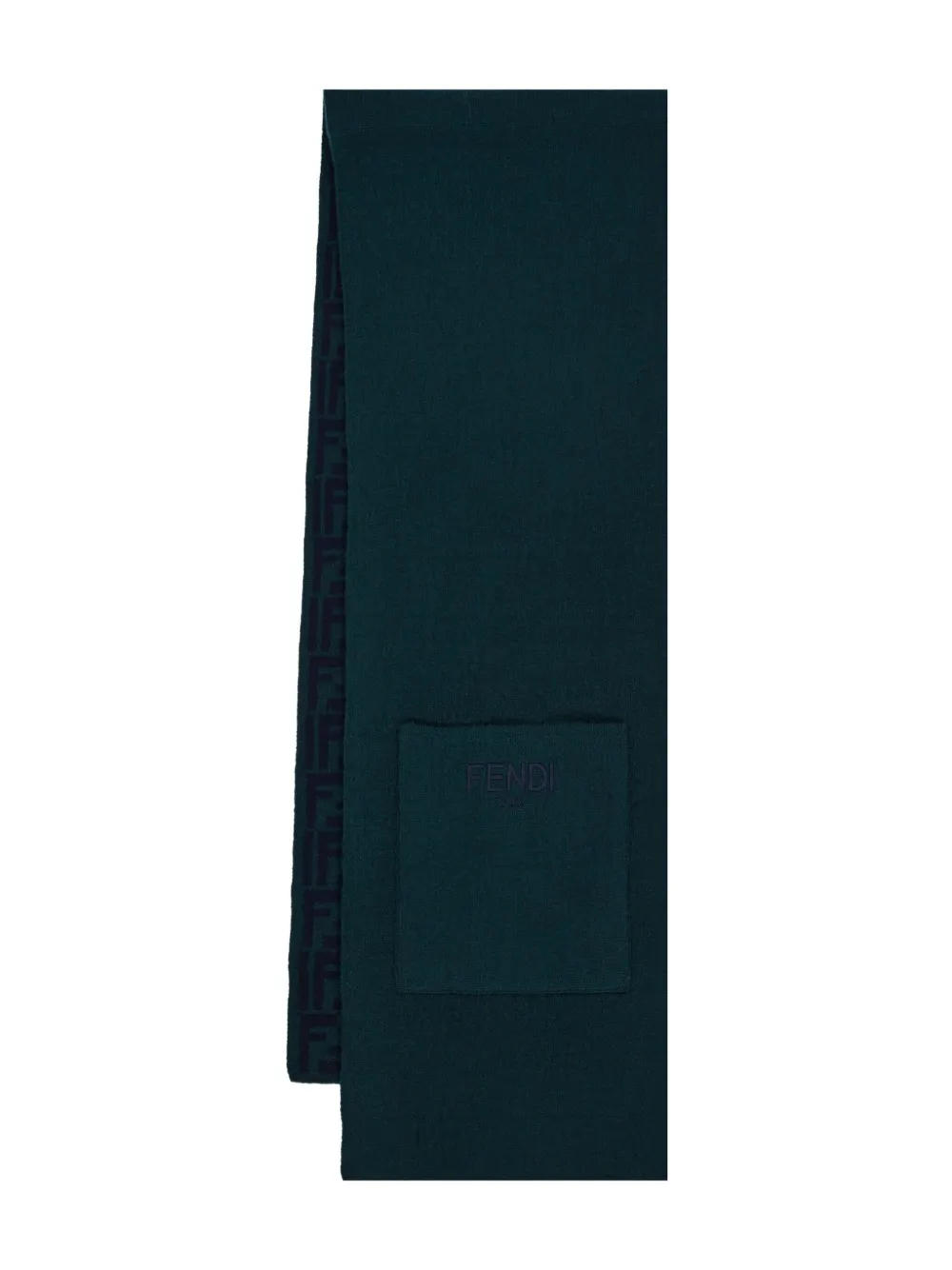 Fendi Kids FF-motif patch-pocket scarf | Green | Image 1