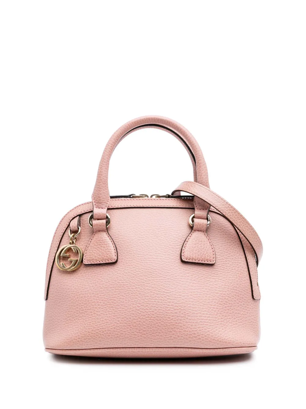 Pre-owned Gucci 2016-2025 Mini Leather Gg Charm Dome Satchel