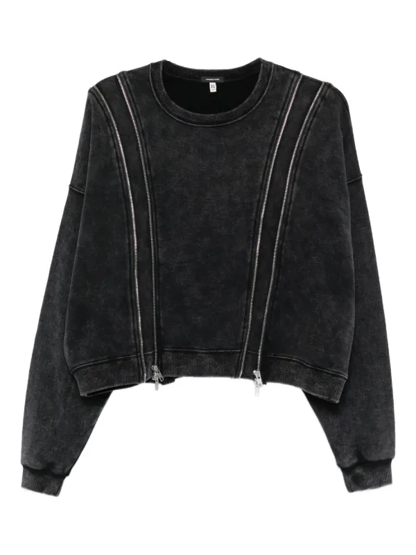 R13 Zip-detailed Sweatshirt in Black