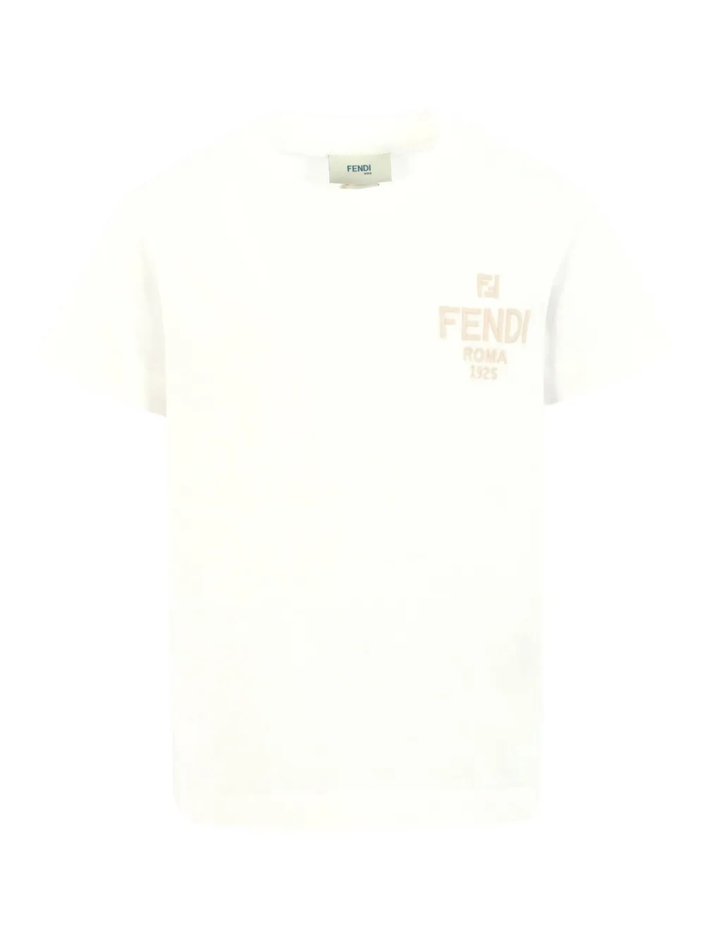 Fendi Kids logo-embroidered T-shirt Wit