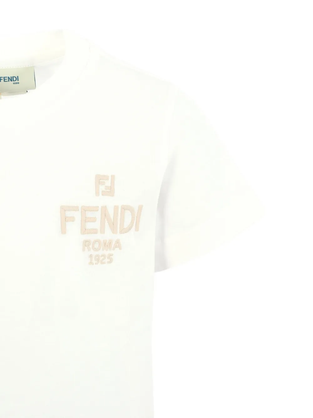 Fendi Kids logo-embroidered T-shirt Wit