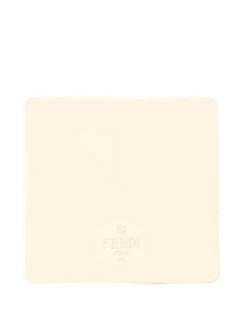 Fendi Kids logo-embroidered cotton blanket