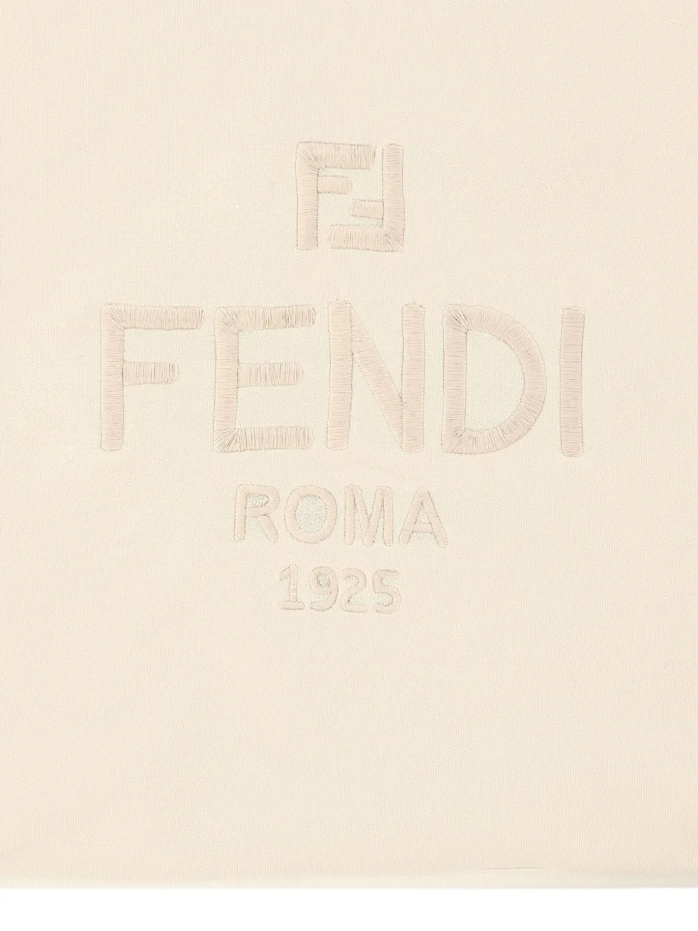 Fendi Kids Katoenen deken met geborduurd logo Beige