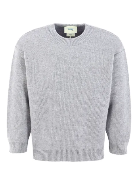 Fendi Kids logo-detail wool sweater