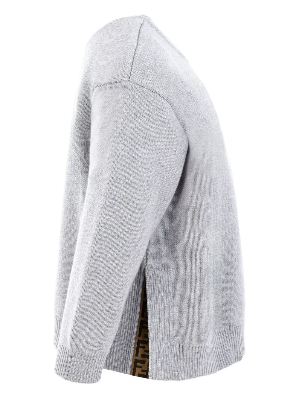 Fendi Kids Wollen trui met logodetail Grijs