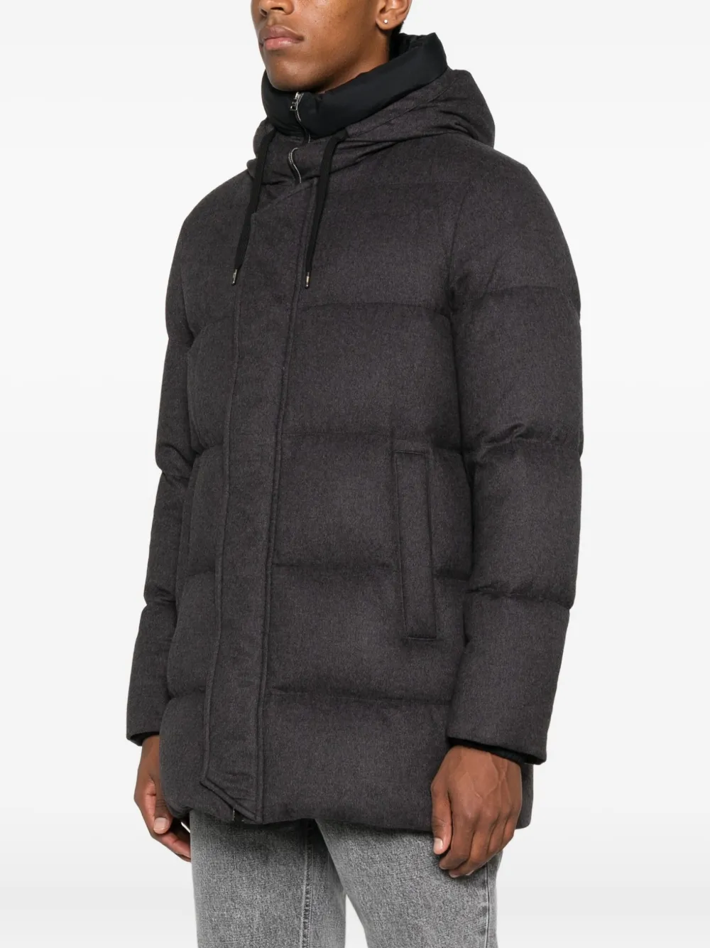 Herno quilted hooded puffer jacket Grijs