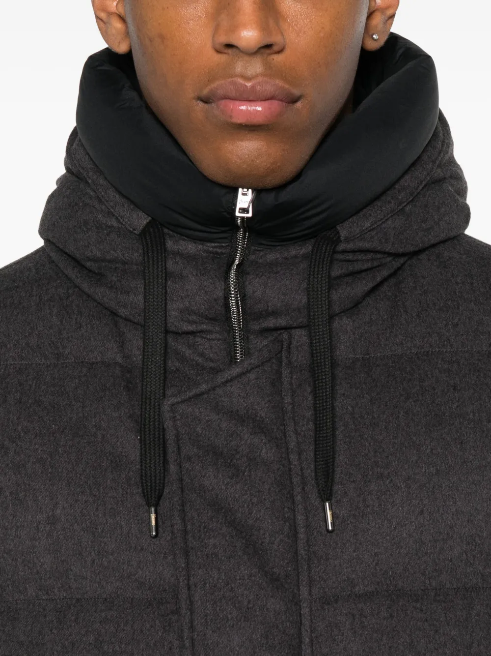 Herno quilted hooded puffer jacket Grijs
