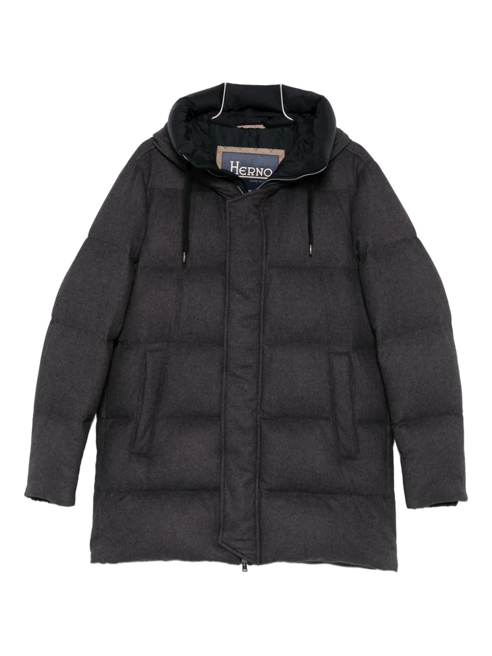 Herno quilted hooded puffer jacket Grijs