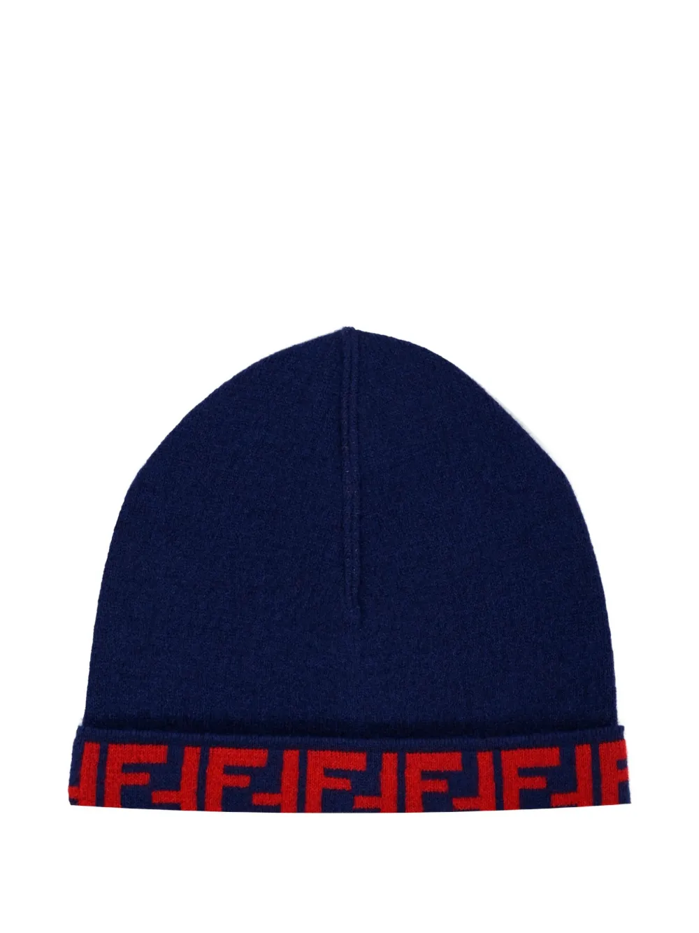Fendi Logo-detail Beanie In Blue