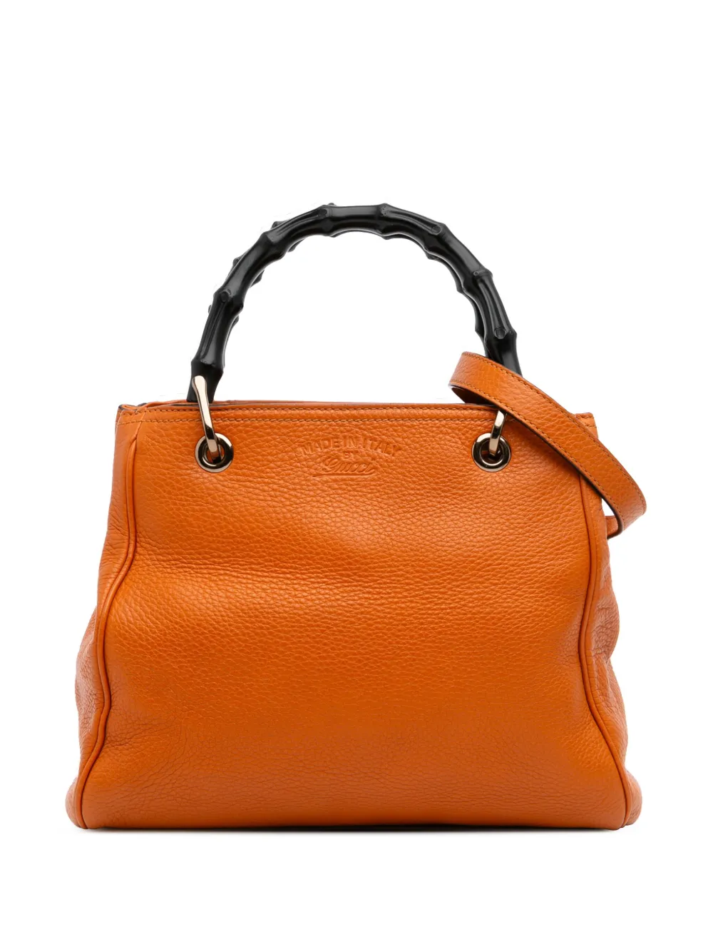 Gucci Pre-Owned 2016-2025 スモール カーフスキン バンブー ショッパー サッチェルバッグ - オレンジ Gucci Pre-Owned 2016-2025 スモール カーフスキン バンブー ショッパー サッチェルバッグ - オレンジ