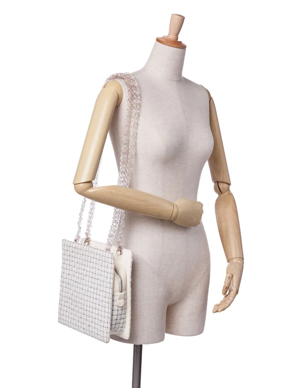 CHANEL Pre-Owned 2016-2017 Small Tweed and Resin Zipped Shopping Bag shoulder bag | Pre-Owned | Image 2