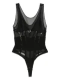 Elisabetta Franchi mesh panelled bodie - Black