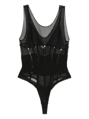Alaïa リブ ボディスーツ | ブラック | FARFETCH JP