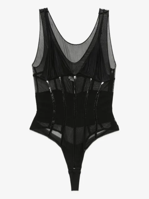 Elisabetta Franchi Body mit Mesh-Einsätzen