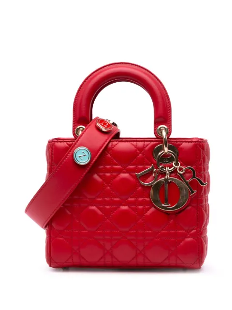 Christian Dior Pre-Owned شنطة جلد حمل صغيرة 'كاناج ماي ABC ديور ليدي ديور' بحمالة كتف 2017