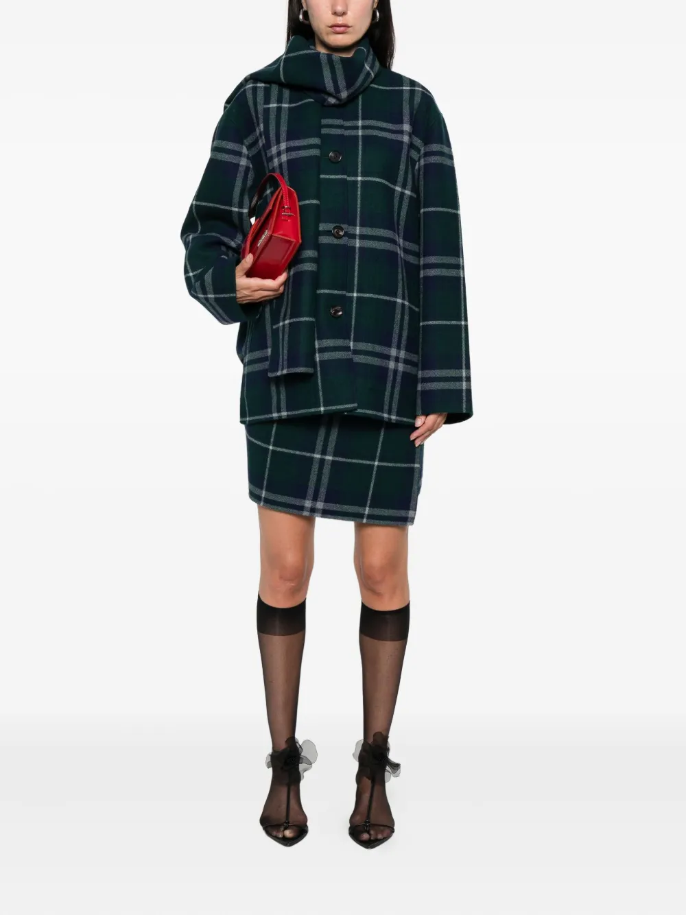 ALICIA AUDREY button-fastening plaid mini skirt | Asymmetric & Draped Skirts | Image 2