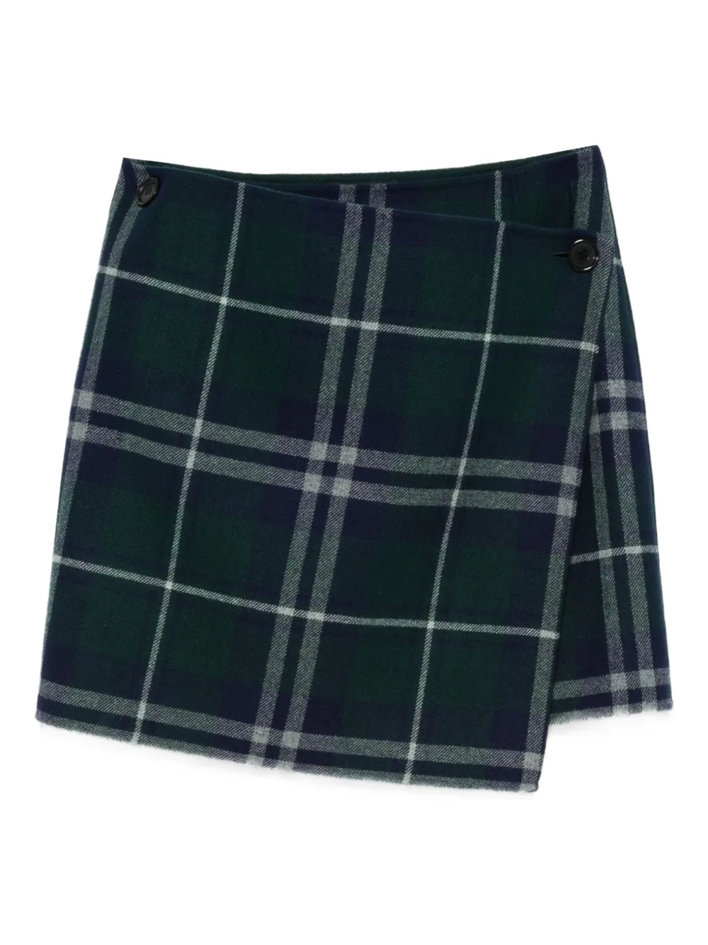 ALICIA AUDREY Geruite mini-rok met knoopsluiting Groen