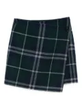 ALICIA AUDREY button-fastening plaid mini skirt - Green