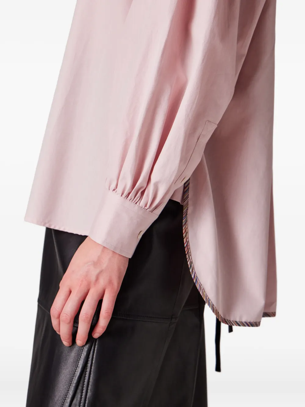 Paul Smith Stripe-trim Shirt In Pink