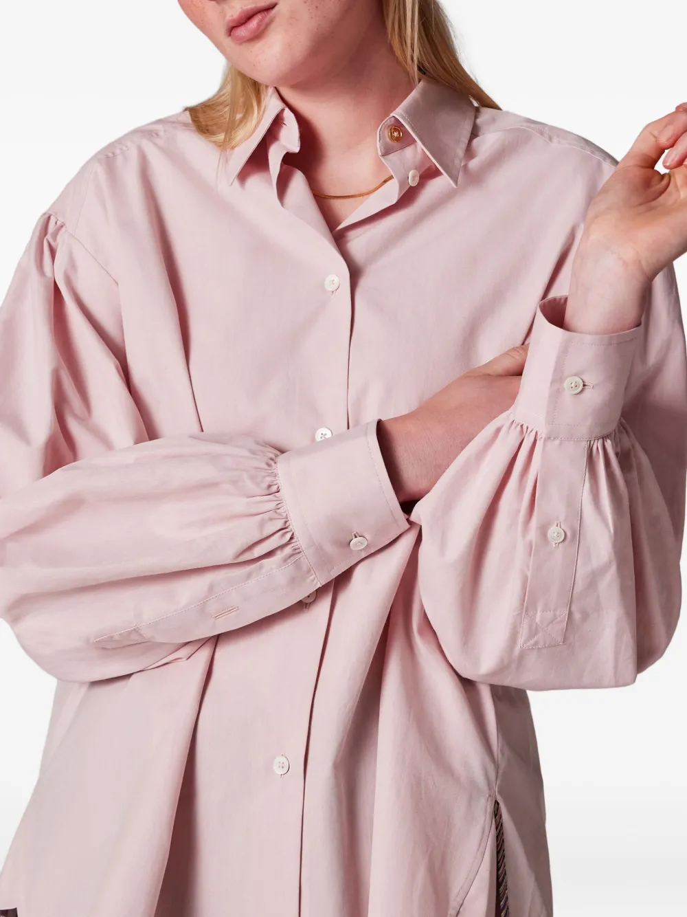 Paul Smith Stripe-trim Shirt In Pink