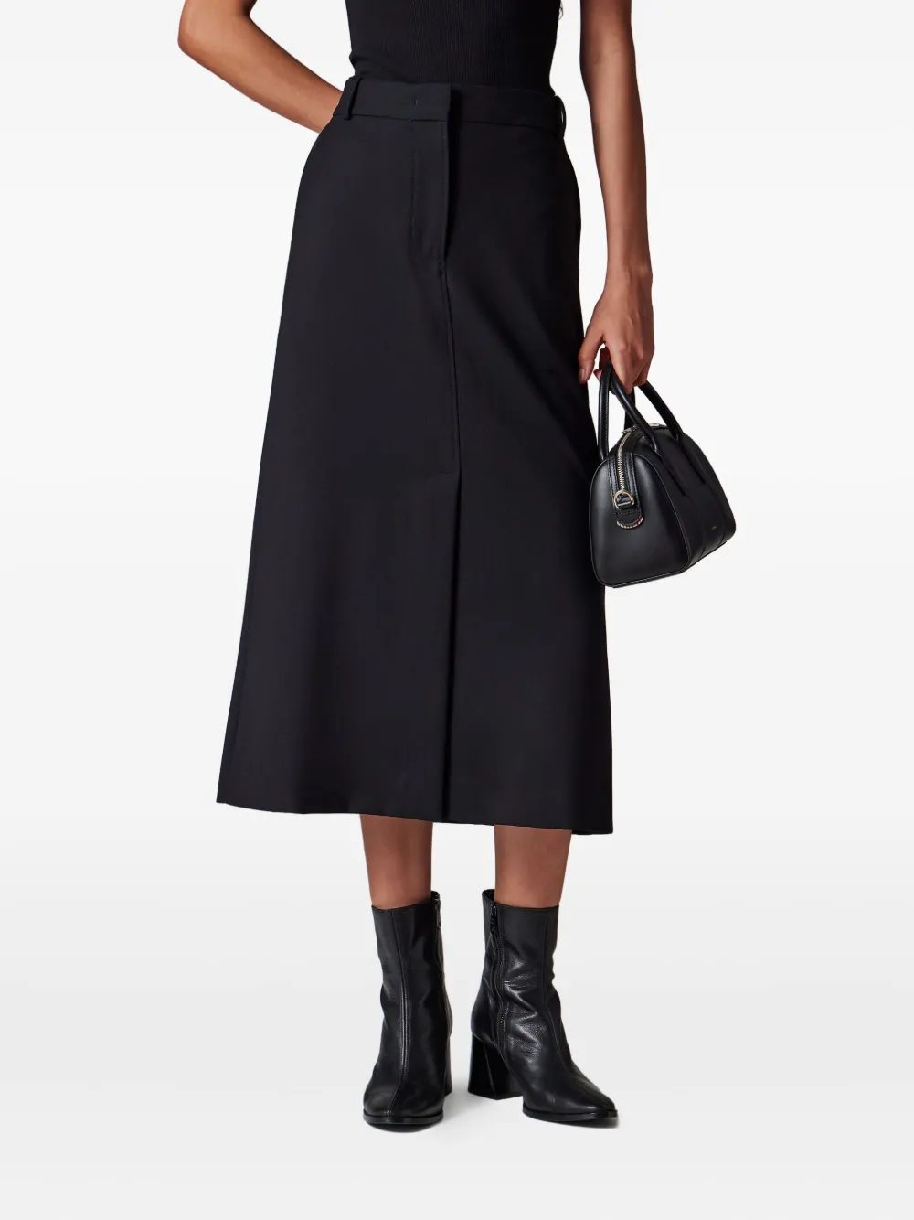 Paul Smith Belted A-line Skirt In Black