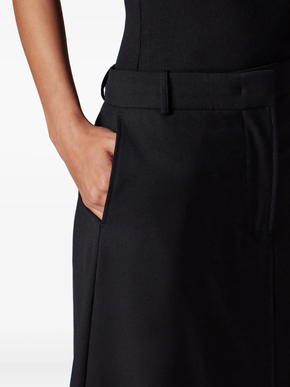 Paul Smith Belted A-line Skirt In Black