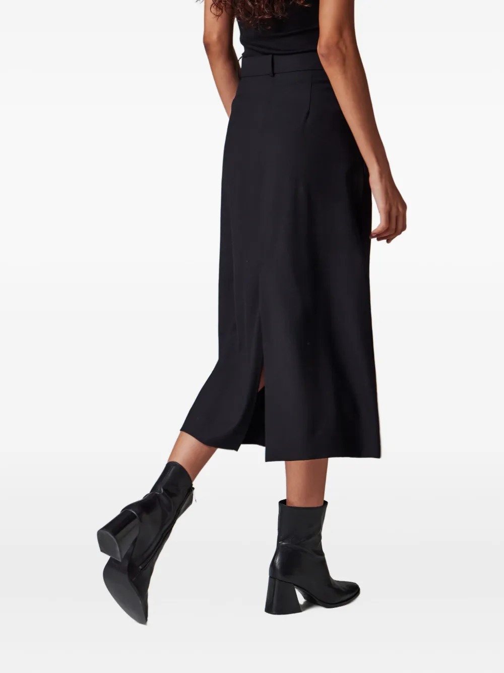 Paul Smith Belted A-line Skirt In Black