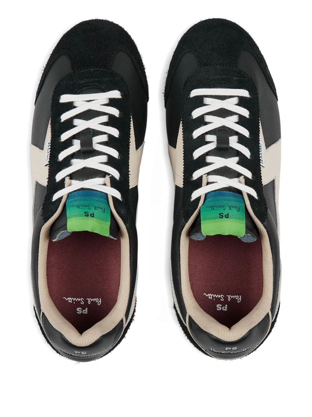 PS Paul Smith Atalanta leren sneakers met vlakken Zwart