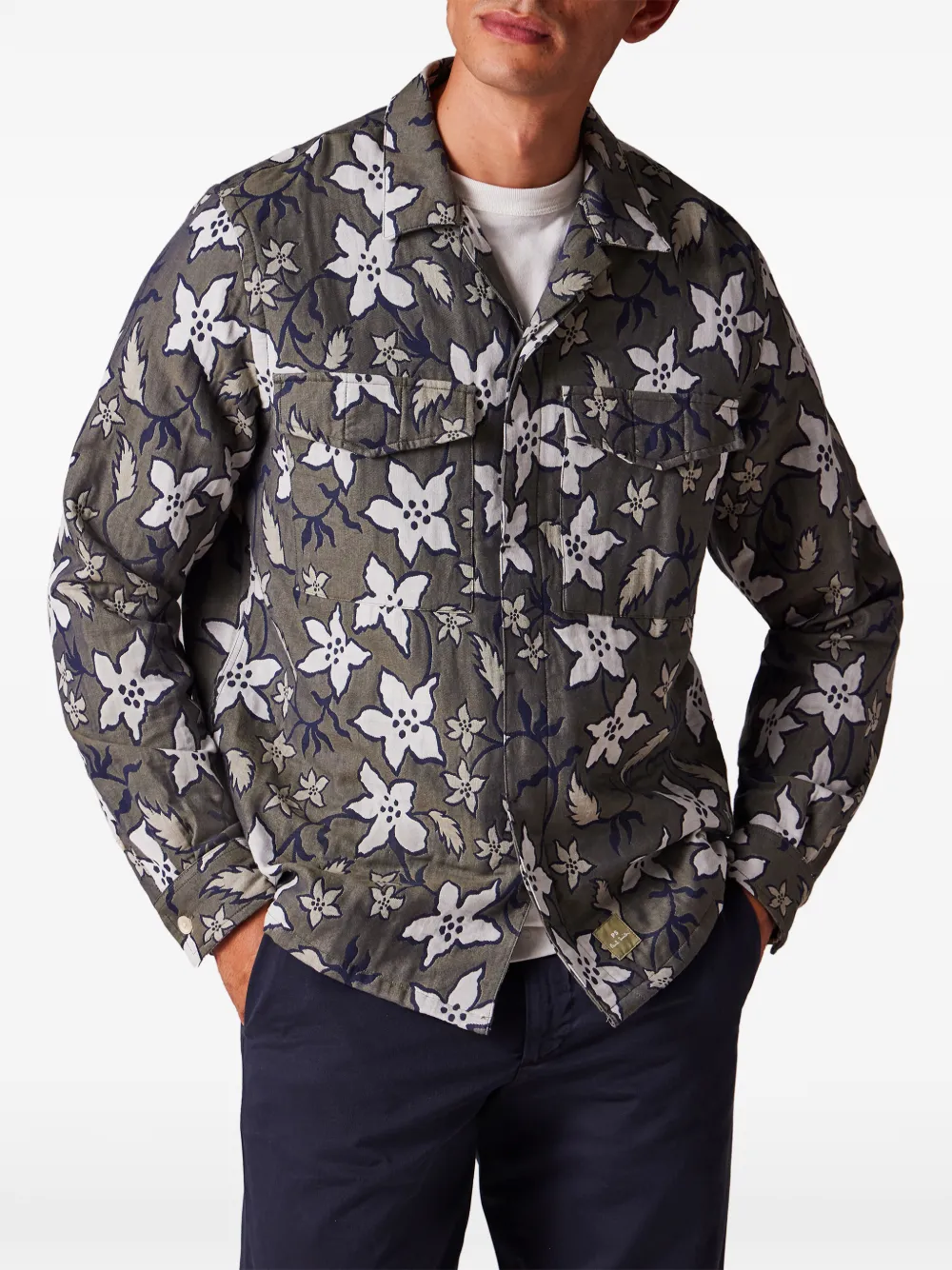 PS Paul Smith floral-print shirt - Groen