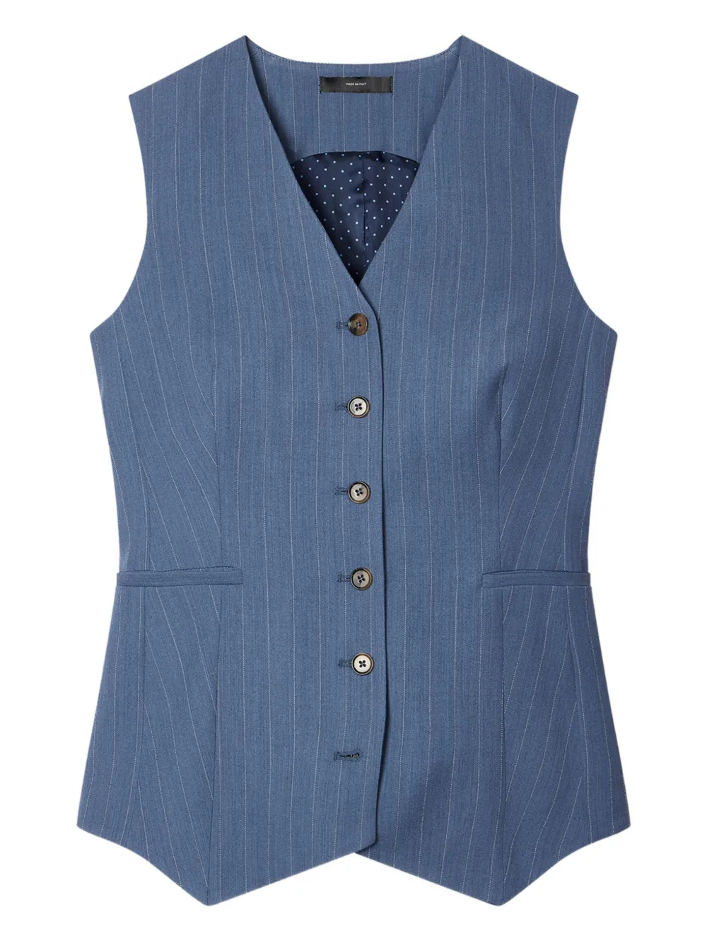 Paul Smith Pinstripe Buttoned Waistcoat In Blue