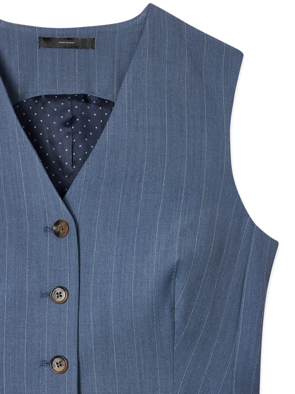 Paul Smith Pinstripe Buttoned Waistcoat In Blue