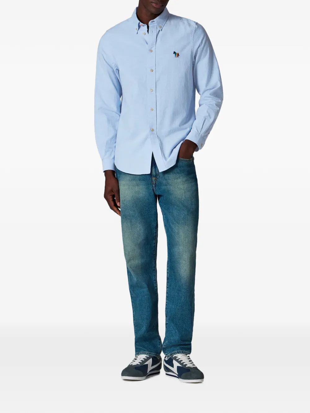 PS Paul Smith embroidered-detail shirt - Blauw