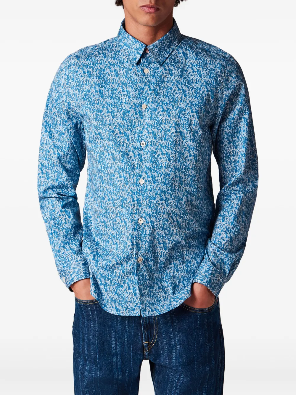 PS Paul Smith Yarrow overhemd met knopen - Blauw