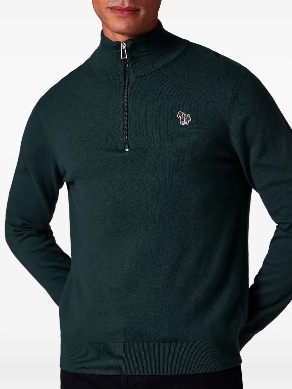 PS Paul Smith Zebra-motif zip-up sweater | Knitted Sweaters | Image 2