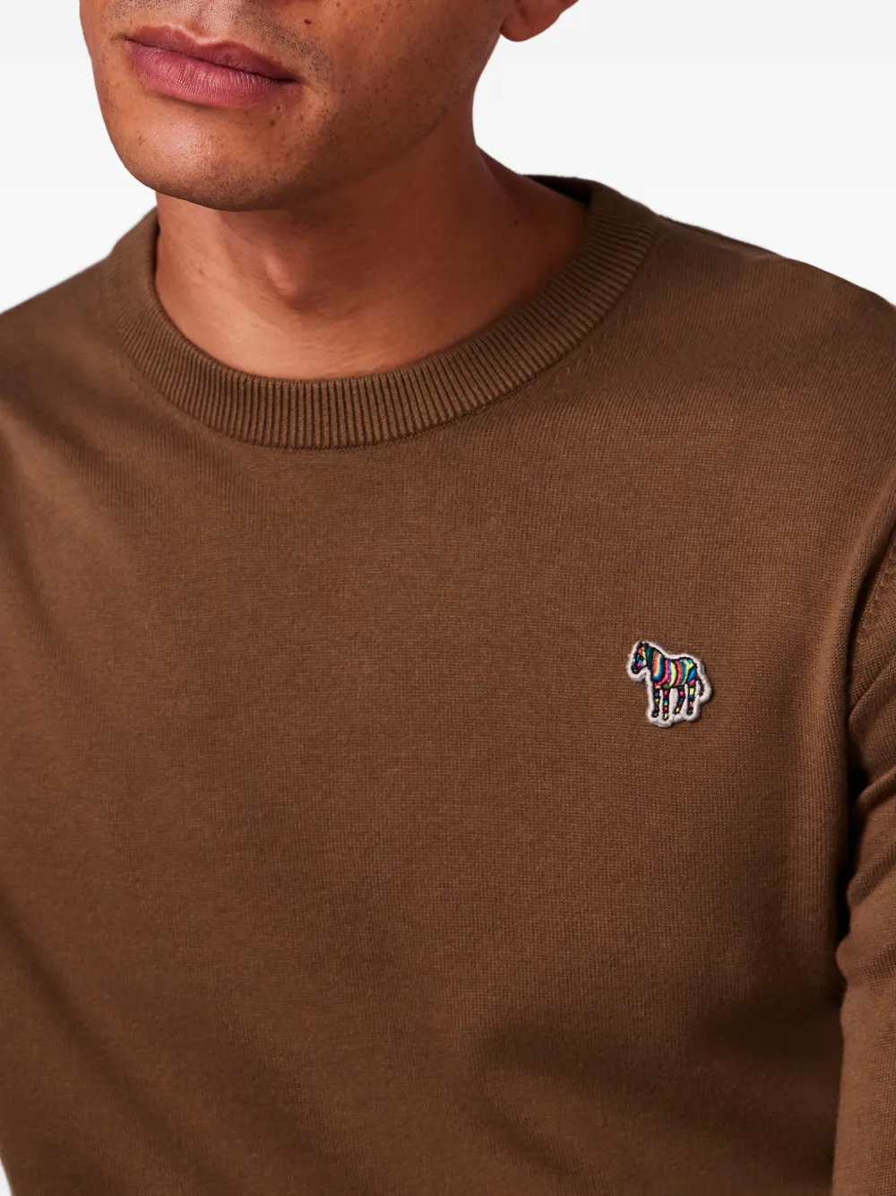  Ps Paul Smith Zebra-appliqué Sweater - Green 