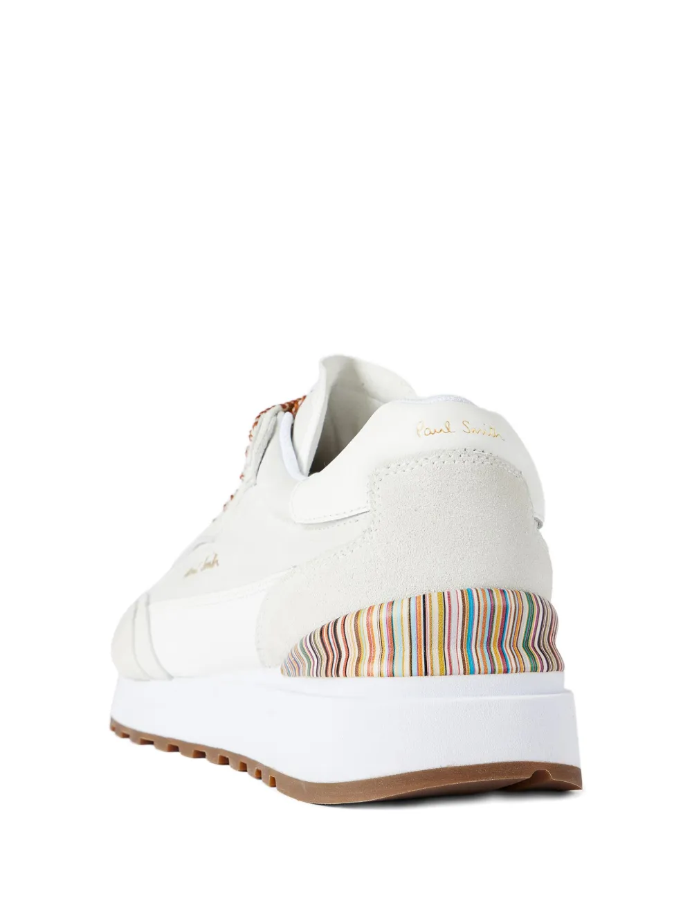 Paul Smith Aston gestreepte leren sneakers Wit