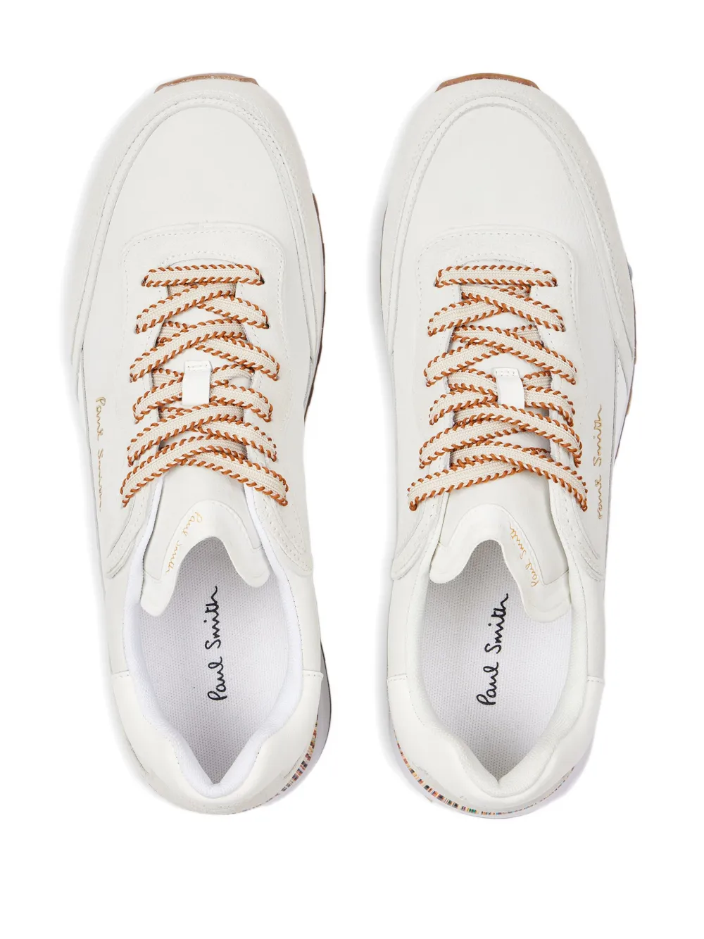 Paul Smith Aston gestreepte leren sneakers Wit