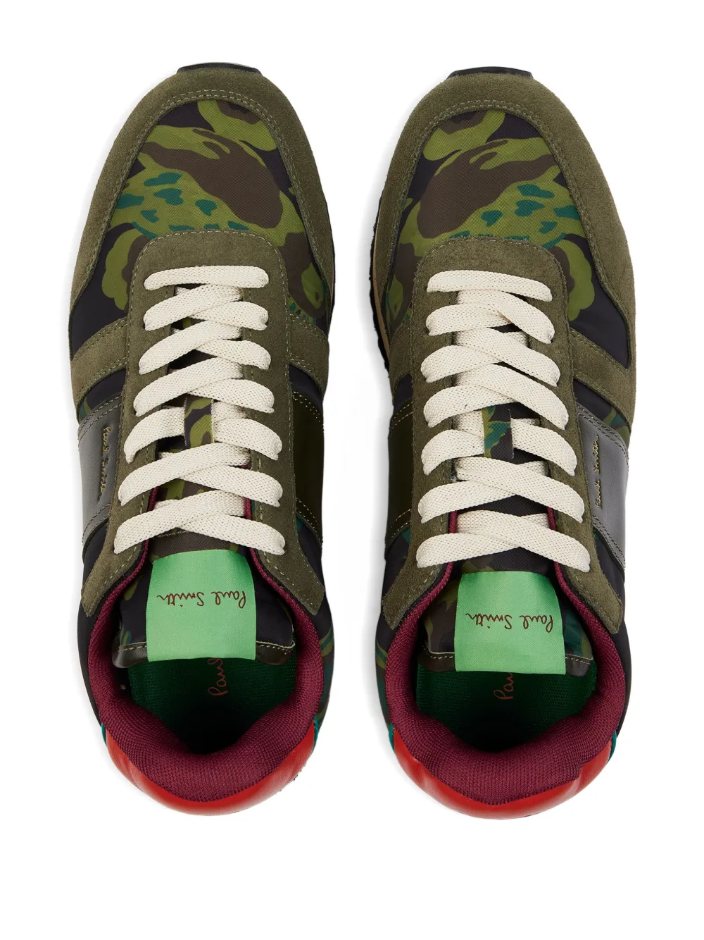 Paul Smith Eighties leren sneakers met camouflageprint Groen