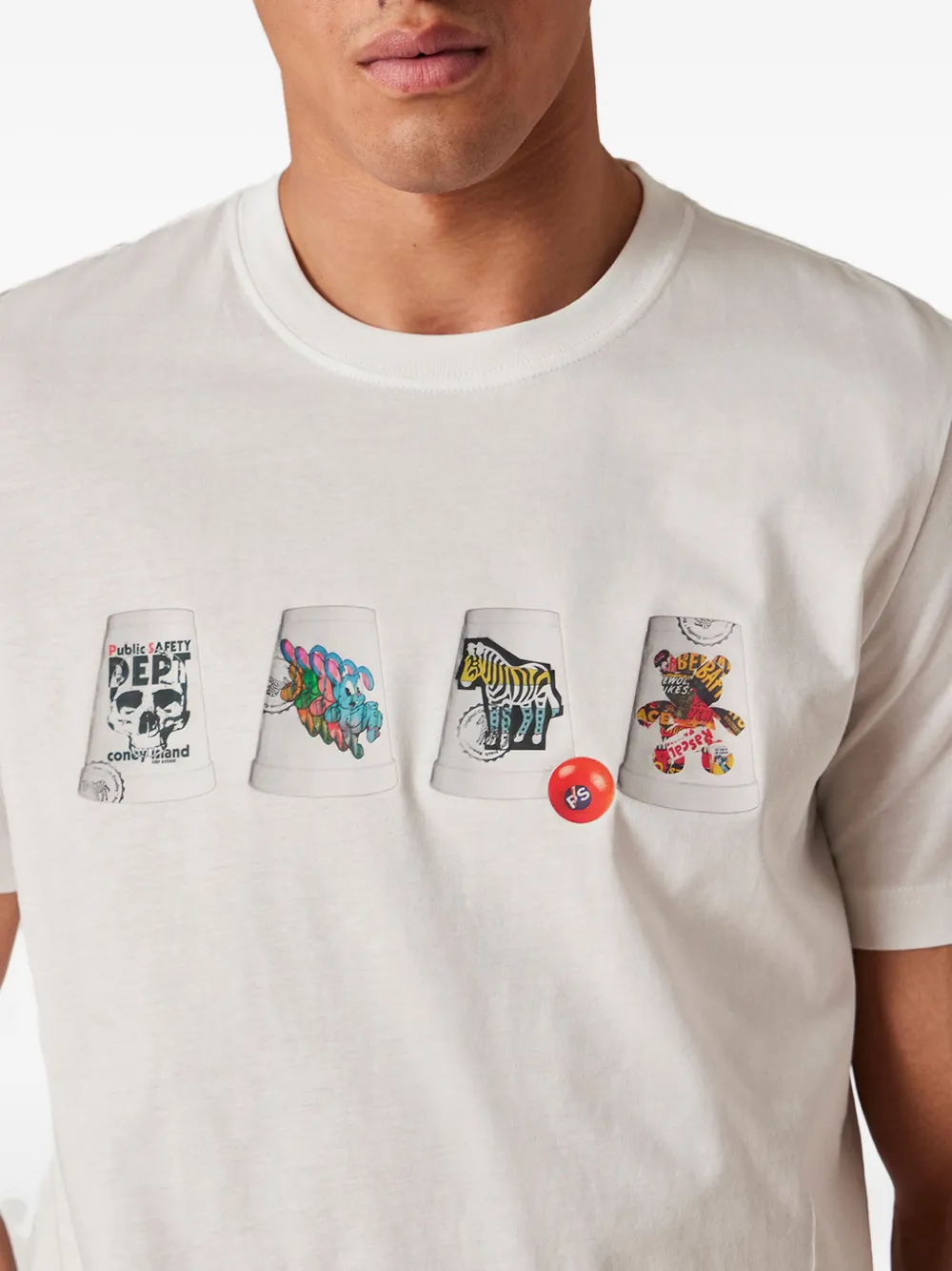 Paul Smith Mens Regular Fit Cups T-shirt In White