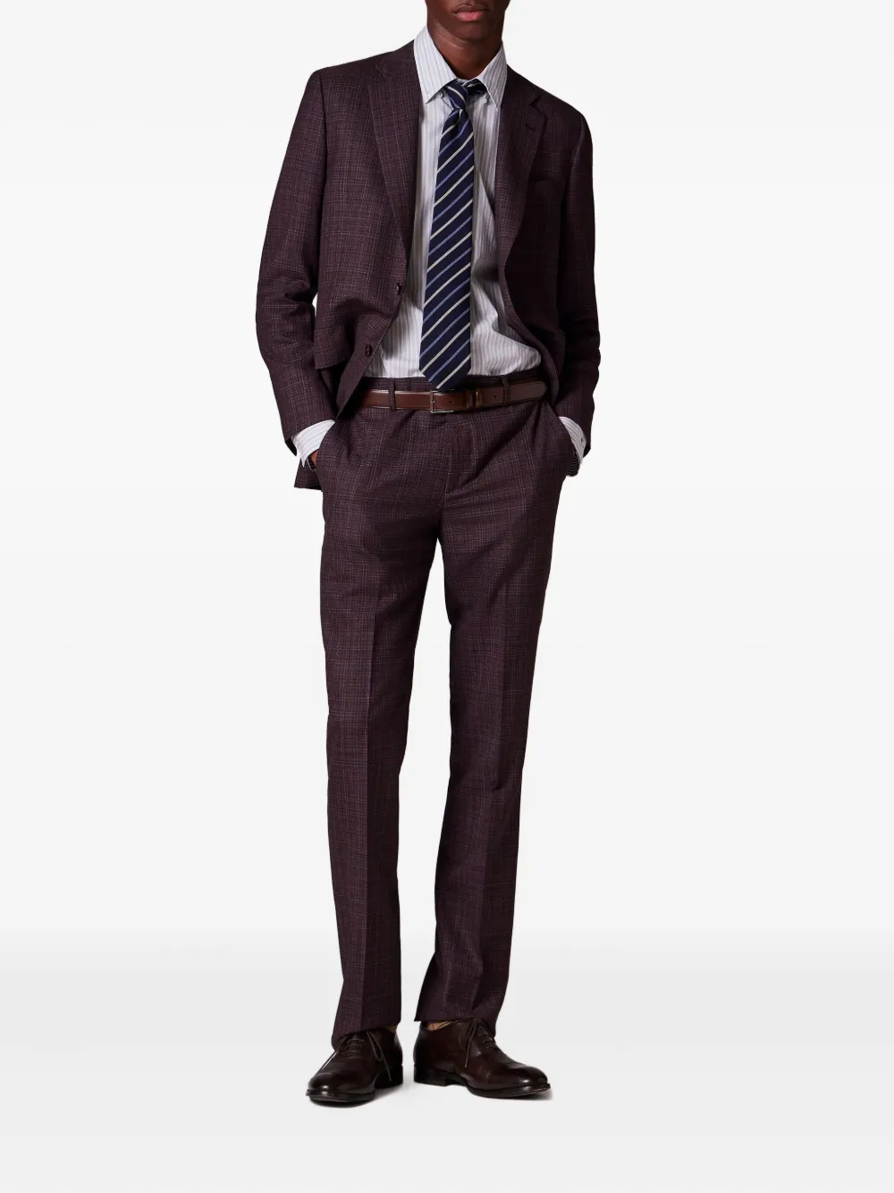  Paul Smith The Brierley Checked Wool Suit - Brown 