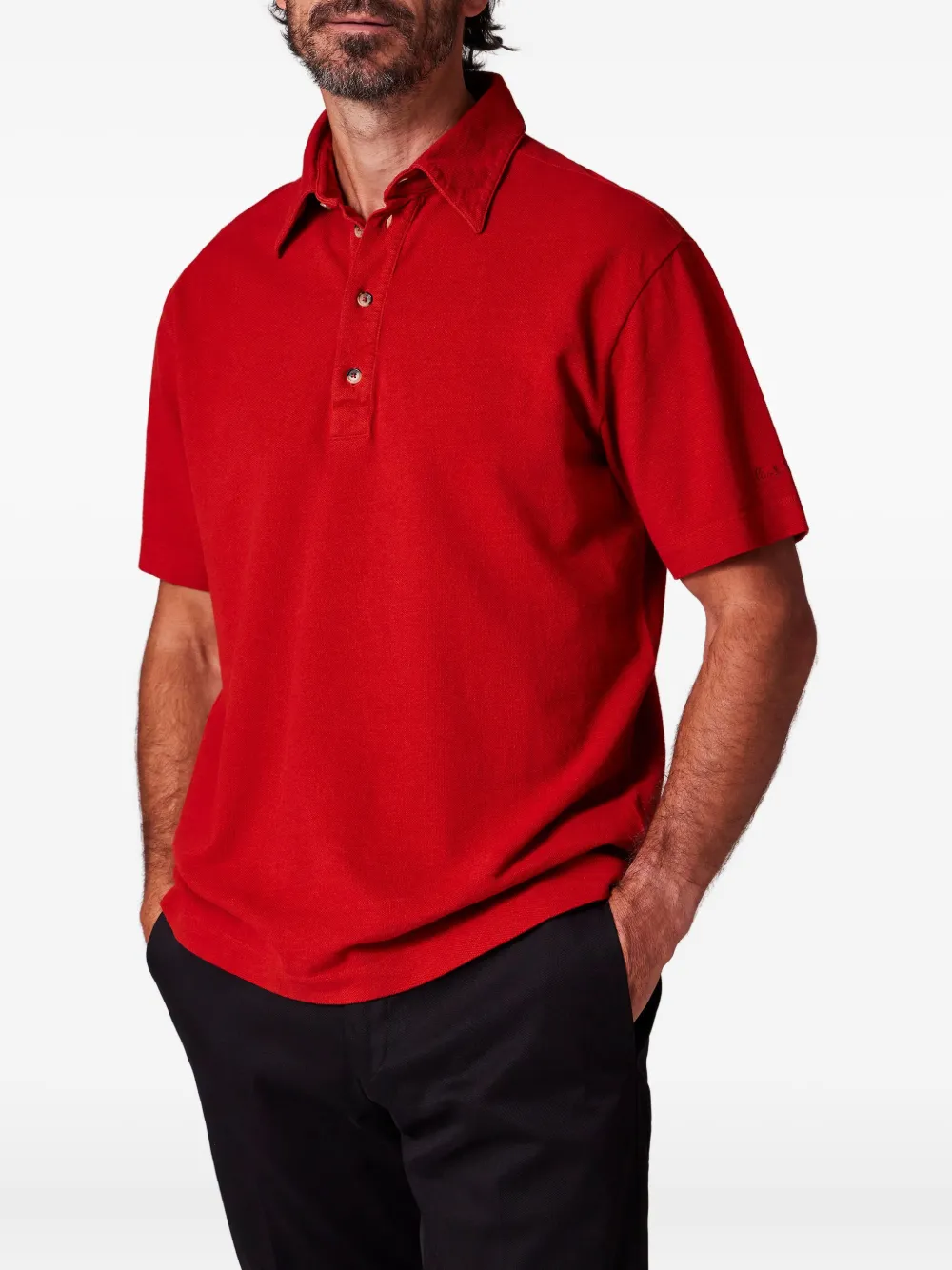 Paul Smith Poloshirt met geborduurd logo - Rood