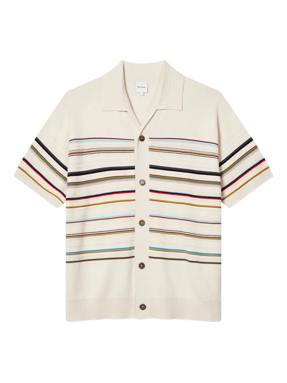 Paul Smith Signature Stripe buttoned knitted shirt | Neutrals | Image 1