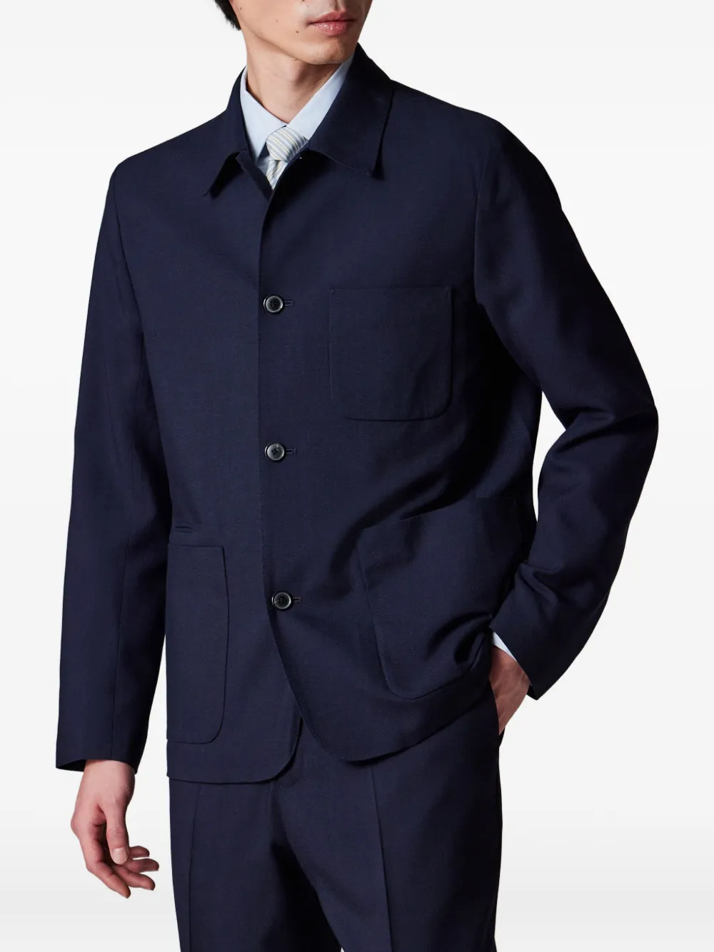 Paul Smith Blazer met opgestikte zakken en knoopsluiting Blauw