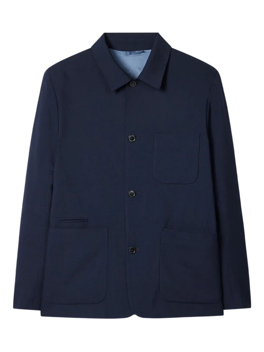 Paul Smith button-fastening patch-pockets suit jacket - ブルー Paul Smith button-fastening patch-pockets suit jacket - ブルー