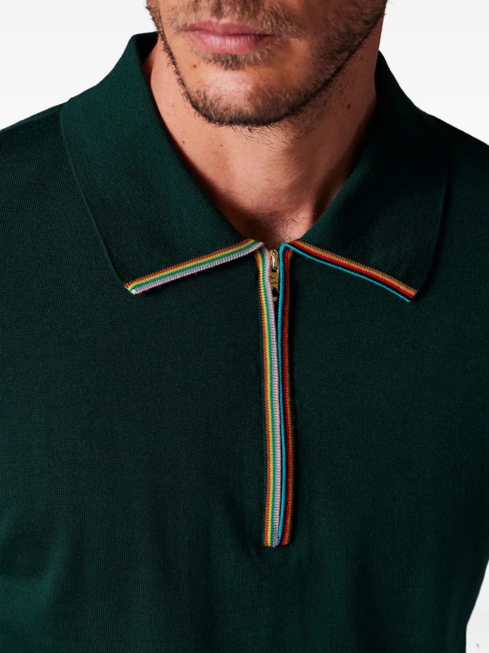 Paul Smith Poloshirt met rits Groen