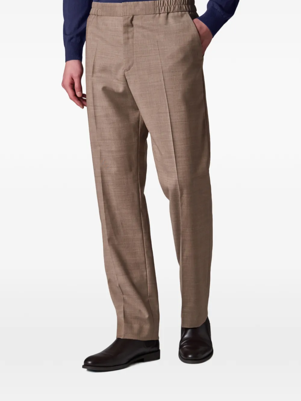 Paul Smith elasticated-waistband pleated trousers - Bruin